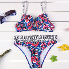 Flounce Halter Bikini Set