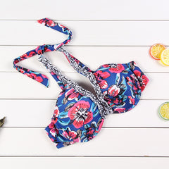 Flounce Halter Bikini Set