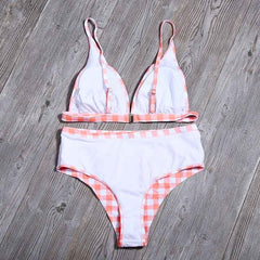 Plaid Print Bikini Set
