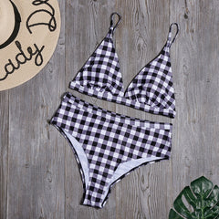 Plaid Print Bikini Set