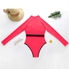 Fluorescent Long Sleeve Swimsuit