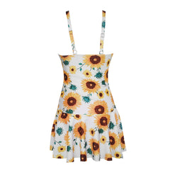 Women's Swimwear With Sunflower Printed