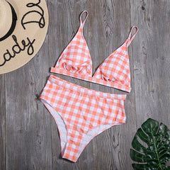 Plaid Print Bikini Set