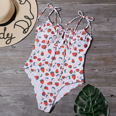 Strawberry Printed One Pieces Bikini