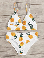 Pineapple Print Two Piece Bikini