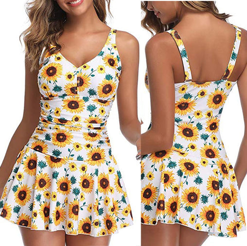 Women's Swimwear With Sunflower Printed