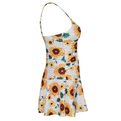 Women's Swimwear With Sunflower Printed